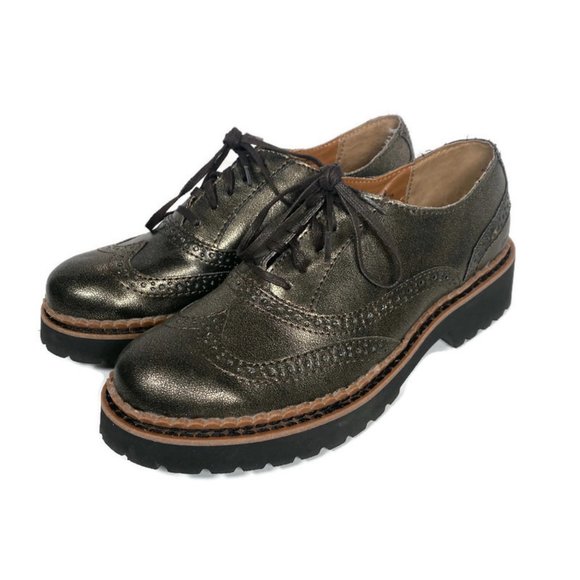 B.O.C. Shoes | B.O.C. Brogues Women's 6 M Oxford Shoes Wingtip Dark Academia Metallic Black | Color: Black/Gold | Size: 6 | Dixiesparkfinds's Closet